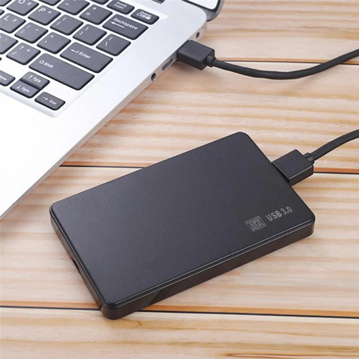 2.5in to USB 3.0 Solid State Enclosure for HDD SSD, 2-Pack with Cables, Black V82452