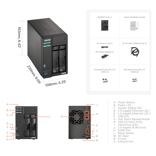 4-Bay NAS, Quad-Core 2.0GHz, Dual 2.5GbE, 4GB DDR4 C52841