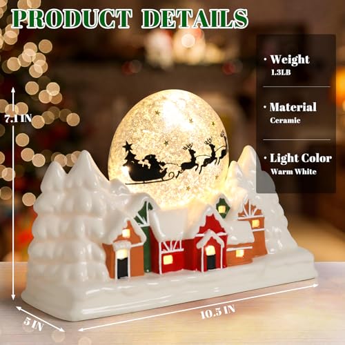 Ceramic Christmas Houses with Warm LED Light Y89884