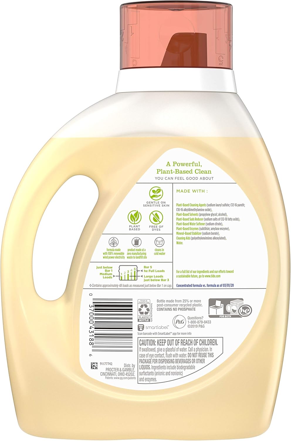 Plant-based Liquid Laundry Detergent, Unscented, 69 fl oz U965935