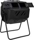 Compost Bin Outdoor, Dual Rotating Chamber Compost Tumbler, 43 Gallon Composter for Garden Backyard Kitchen