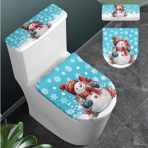 Christmas Toilet Lid and Tank Cover Set for Bathroom Decor K51670