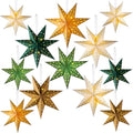 Sage Green 3D Paper Star Lantern Hanging Ornament with String Light M89680