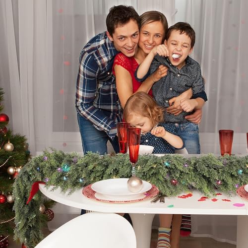 9ft Prelit Faux Pine Garland with Lights for Mantle K657616