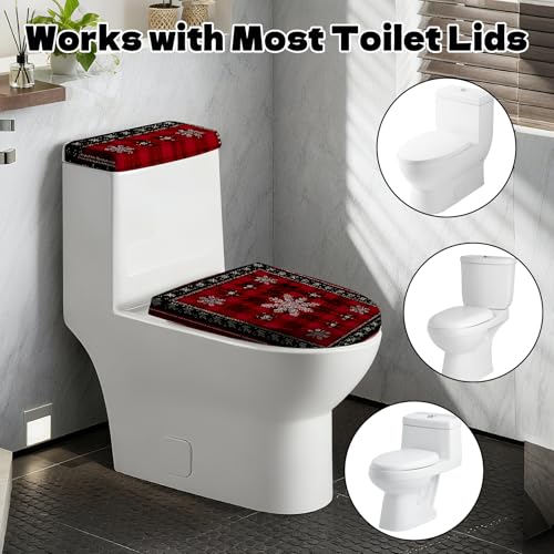 Christmas Toilet Lid Cover, Washable Seat and Tank Protector W1747