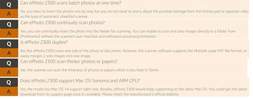 Photo Scanner for 4x6 inch Photos, Auto Crop, Mac and PC Compatible H732