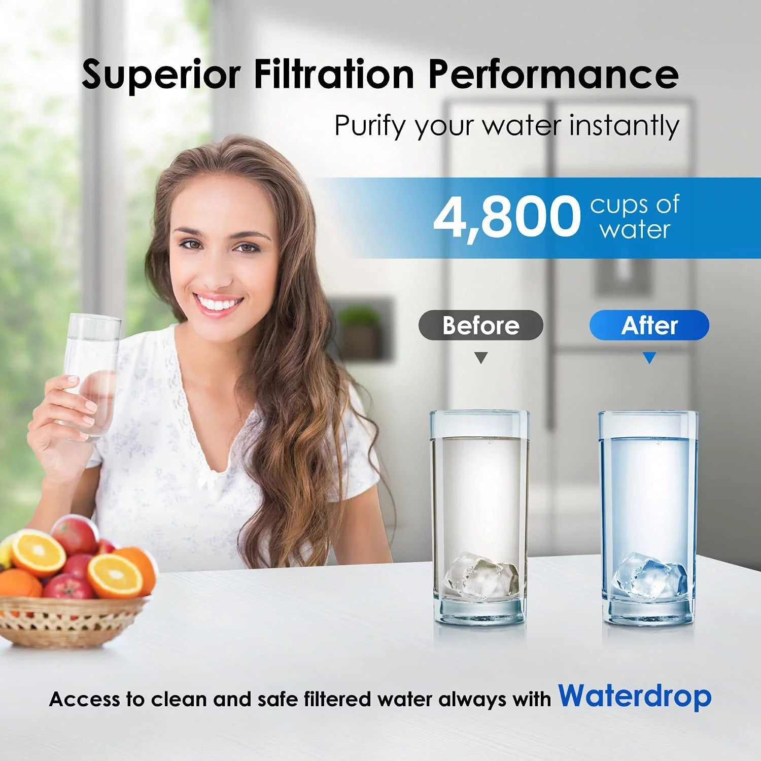 Refrigerator Water Filter, 6 Pack, NSF 53 & 42 Certified I534876