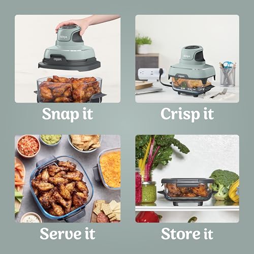 Air Fryer with Glass Containers, 4 QT & 6 Cup, Dishwasher Safe Z1664