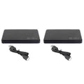 2pcs 2.5In to USB 3.0 Solid State Enclosure Mobile Hard Disk Cassette with USB3.0/2.0 Cable for HDD SSD External,2 x shell mobile hard disk box 2 x data cable,Black