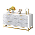Senfot White 6 Drawer Dresser for Bedroom, Modern Dressers & Chests of Drawers, Wood Dresser Chest Organizer with Metal Legs, Large Drawers for Bedroom, Hallway