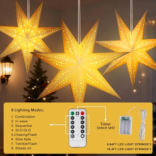 Christmas Paper Snowflake Lanterns with LED Lights for Holiday Party Decor A55544