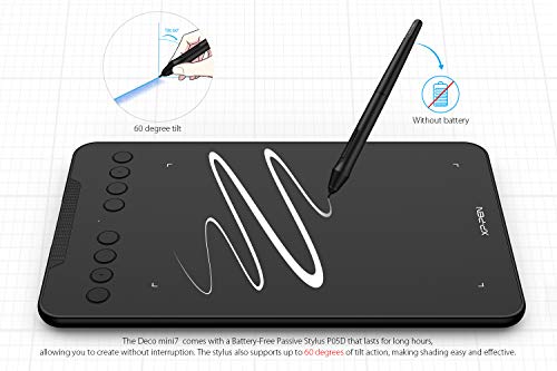 Drawing Tablet with 8192 Levels Pressure, 7 x 4 inch, 8 Shortcut Keys O9471