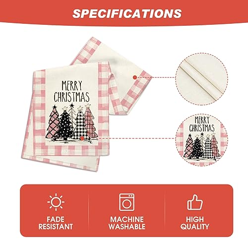Buffalo Plaid Christmas Trees Table Runner, Winter Holiday Kitchen Dining Decor, 13 x 108 Inch D48516