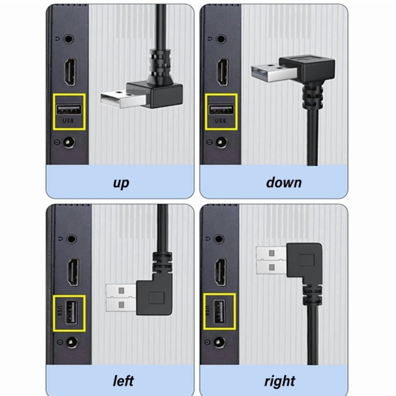 USB 2.0 Extension Cable Male to Female 90 Degree Angled Z420