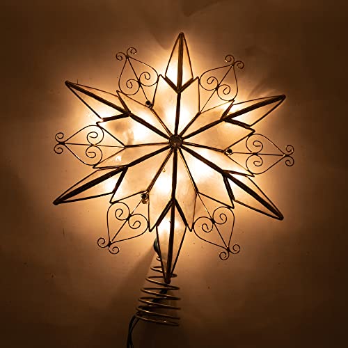 10-Light 6-Point Capiz Star Treetop H23685