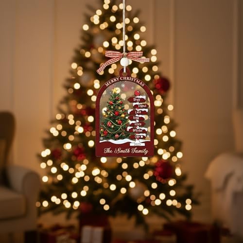 Personalized Christmas Wooden Ornaments with Family Names G463