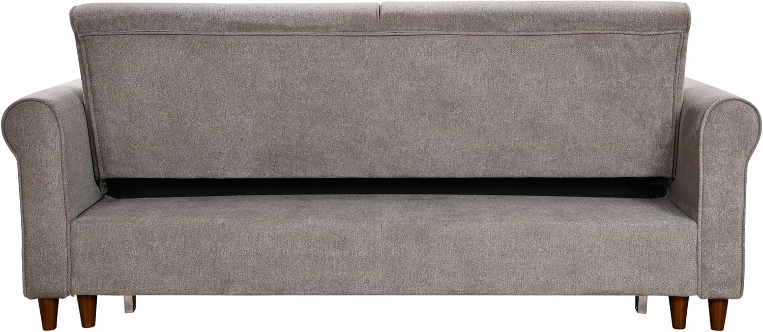 Convertible Sleeper Sofa Bed with Pullout Bed and USB Port, Brown O1037