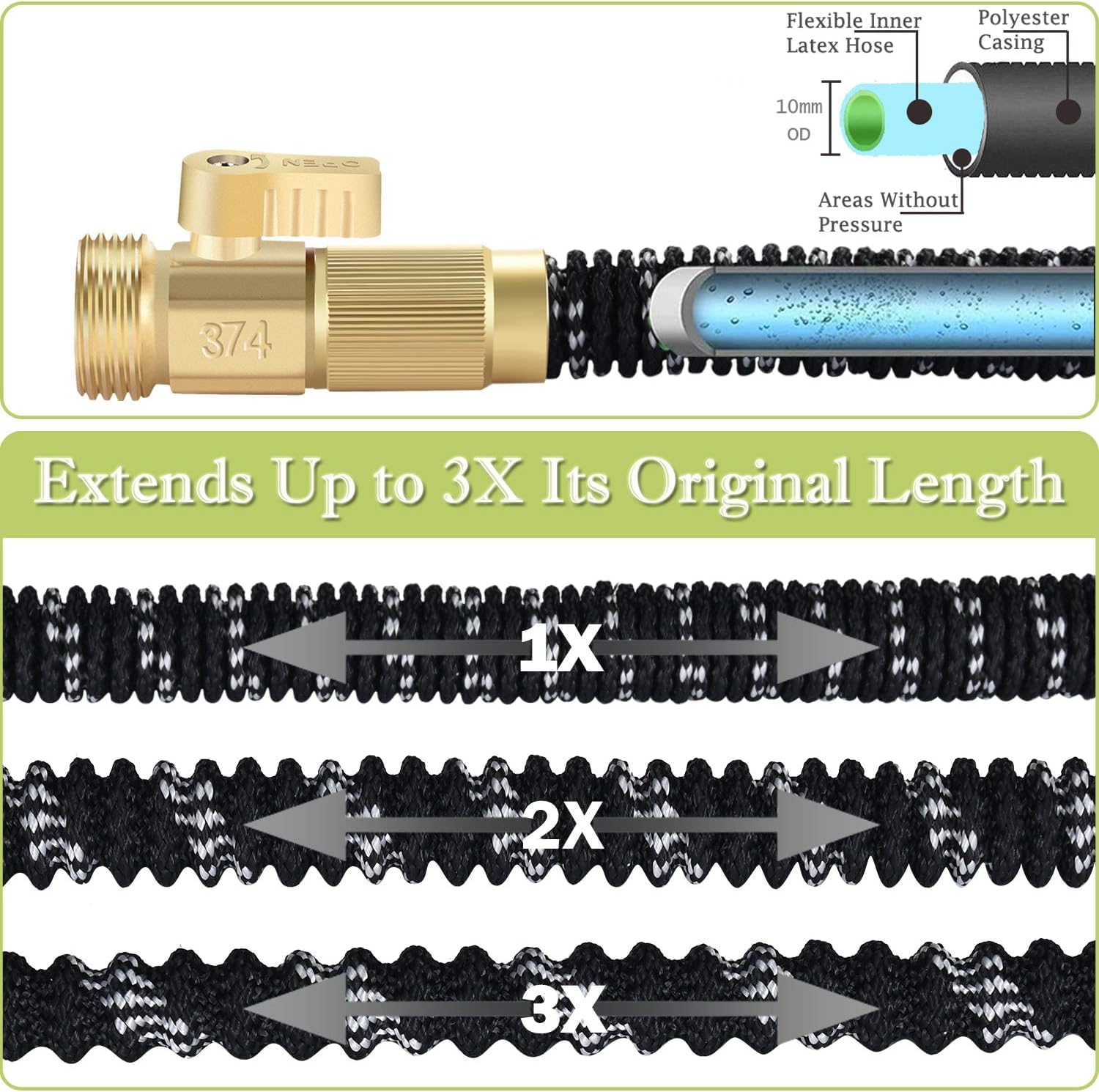 Expandable Garden Hose 50ft with 9 Function Nozzle L223692