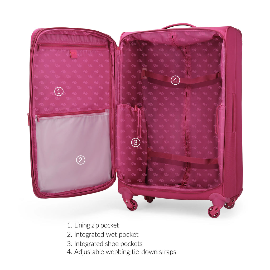 Softside 20" Carry-on Luggage, Fuchsia T7154