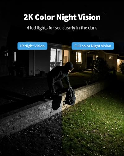 Wireless Outdoor Security Cameras 2 Cam Kit, Solar Powered, 360° View, 2K Night Vision N1071