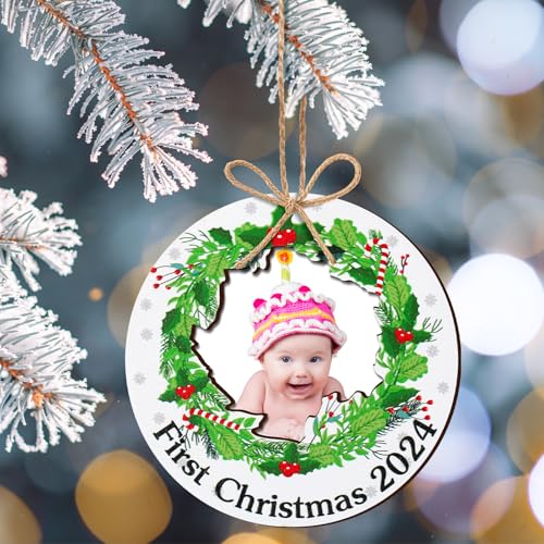 24 Pcs Christmas Photo Ornament Frames for Baby First Christmas Tree Keepsake K3591