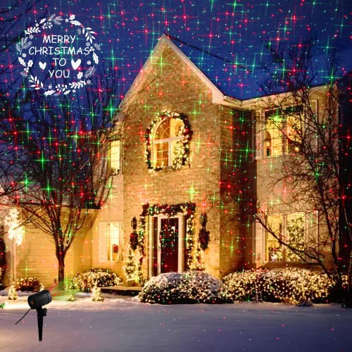 Christmas Projector Lights Outdoor Red Green Starry Waterproof Q405