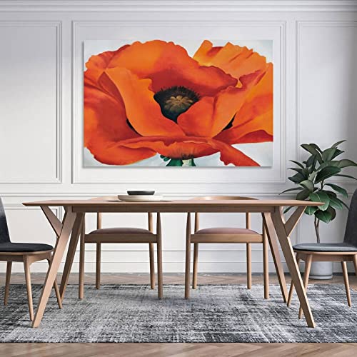 Red Poppies Flower Poster Canvas Wall Art 24x36inch Unframed M91896