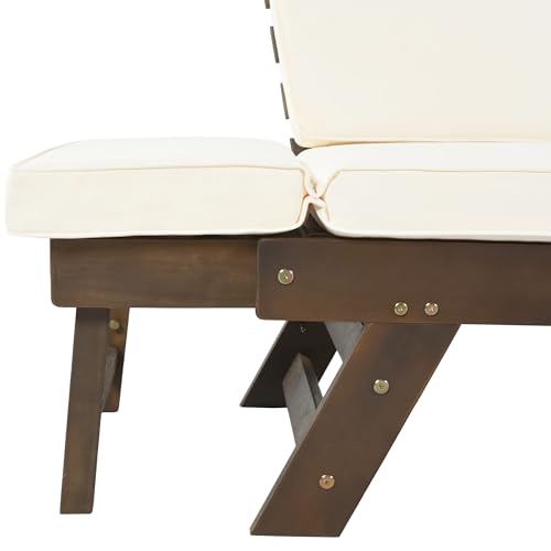 Adjustable Wooden Patio Daybed Sofa with Cushions and Pillows Z282954