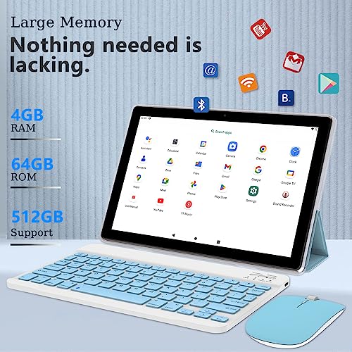 Android Tablet 10.1 Inch with Keyboard, 64GB ROM, 8GB RAM V203