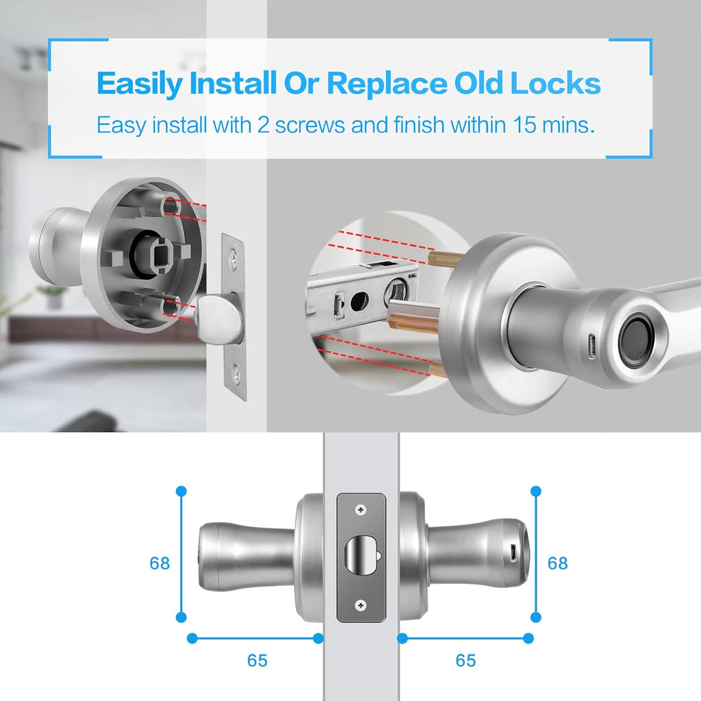 Smart Door Lock with Fingerprint and Keyless Entry I734