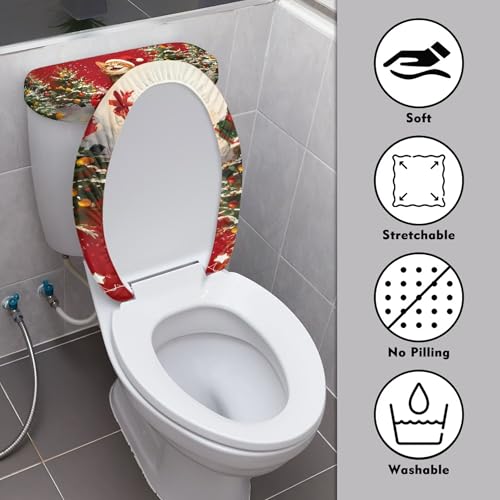 Christmas Toilet Lid and Tank Cover Set for Bathroom Decor K51670