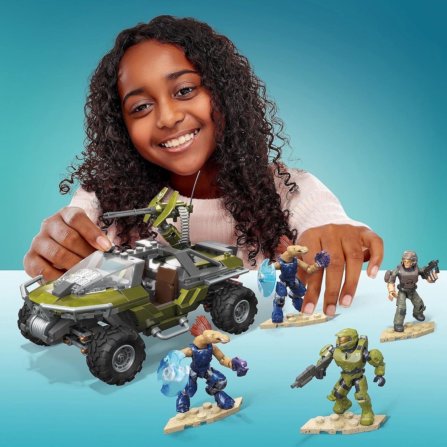 Halo Warthog Rally Vehicle Construction Set with Master Chief Figure D5738