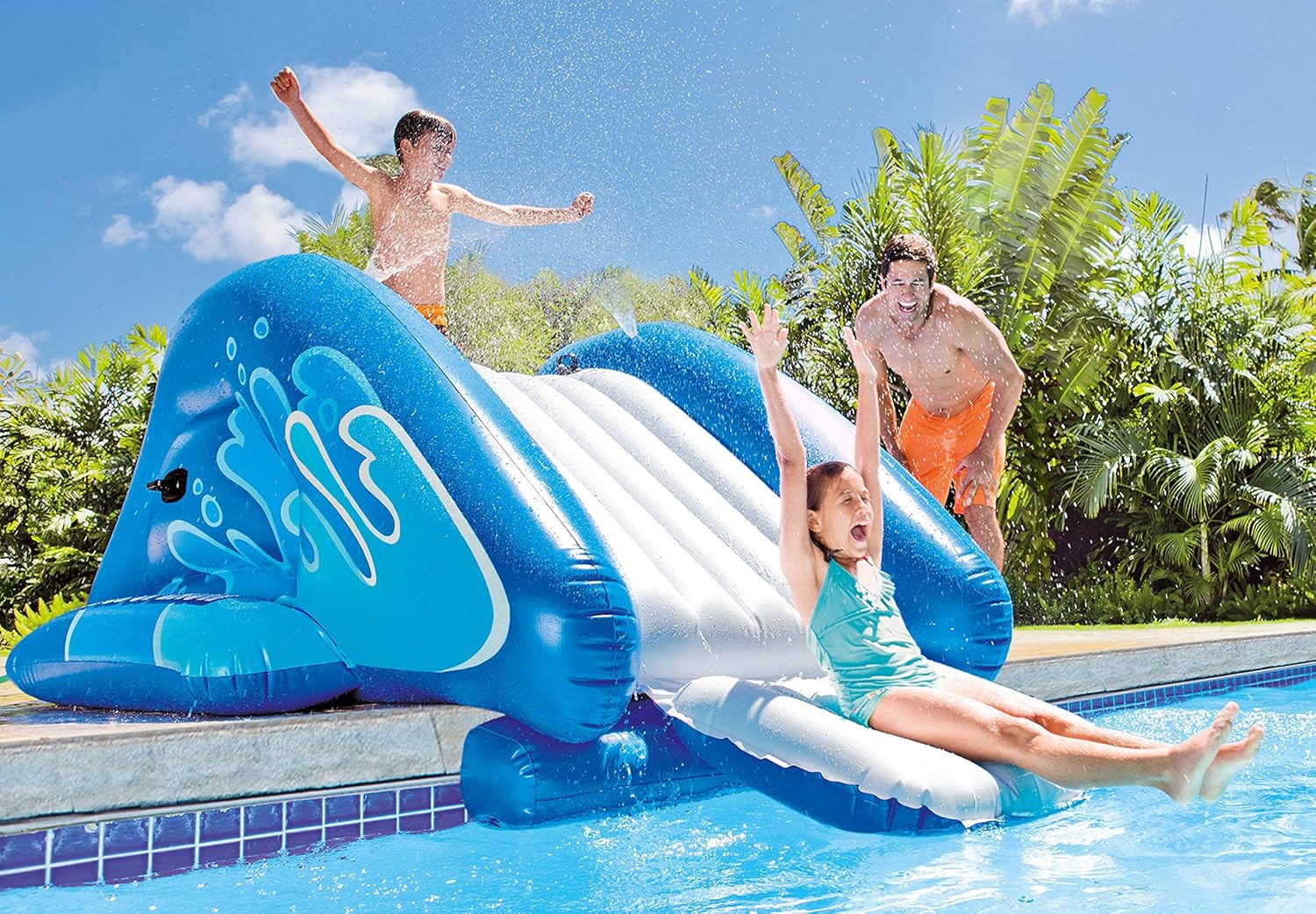 Inflatable Play Center Swimming Pool with Water Slide for Kids and Adults I40194