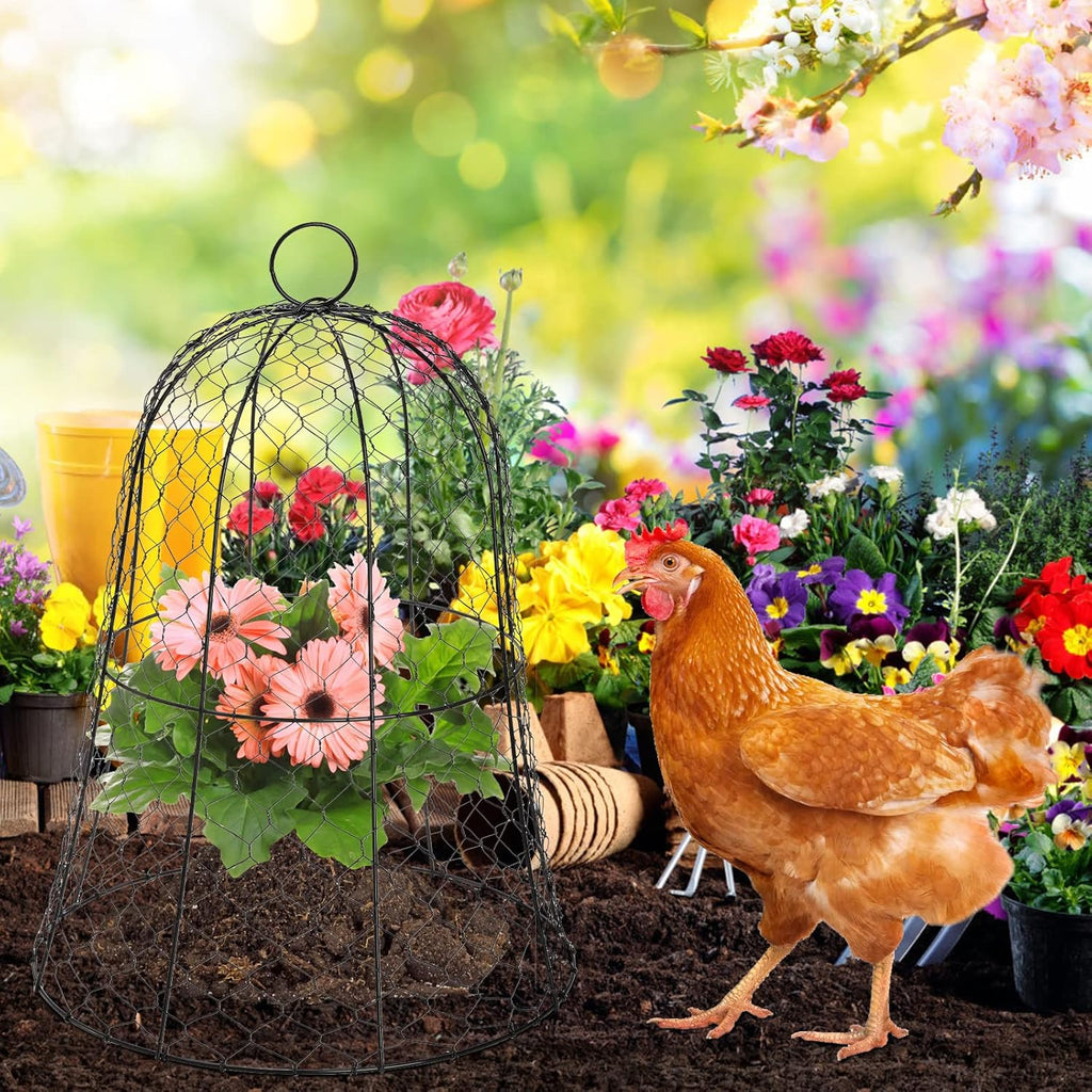 Garden Chicken Wire Cloche 16x13 Inches Black Dome Plant Protector G88980