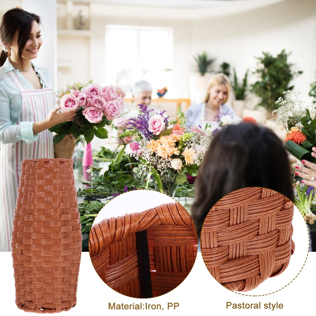 Artificial Flower Basket Vase for Home Office Decor I689056