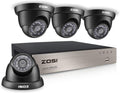 ZOSI Home Security Camera System 8 Channel FULL 1080P HD-TVI Surveillance DVR and 4pcs 1080P HD Indoor Outdoor Weatherproof Night Vision CCTV Dome Cameras No Hard Drive(Black)