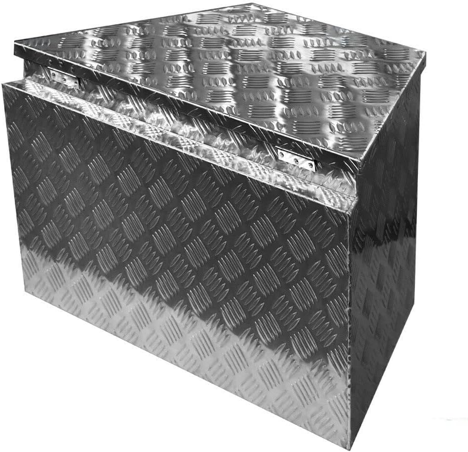 Aluminum Diamond Plate Tongue Box Tool Chest for Truck Bed, RV, ATV C125
