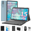 Android 15 Tablet with Keyboard, 10.1 Inch 2-in-1, 24GB+128GB, Expandable Storage Q421