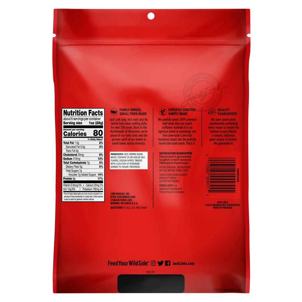 Beef Tender Bites 5.85oz Resealable Bag O49251