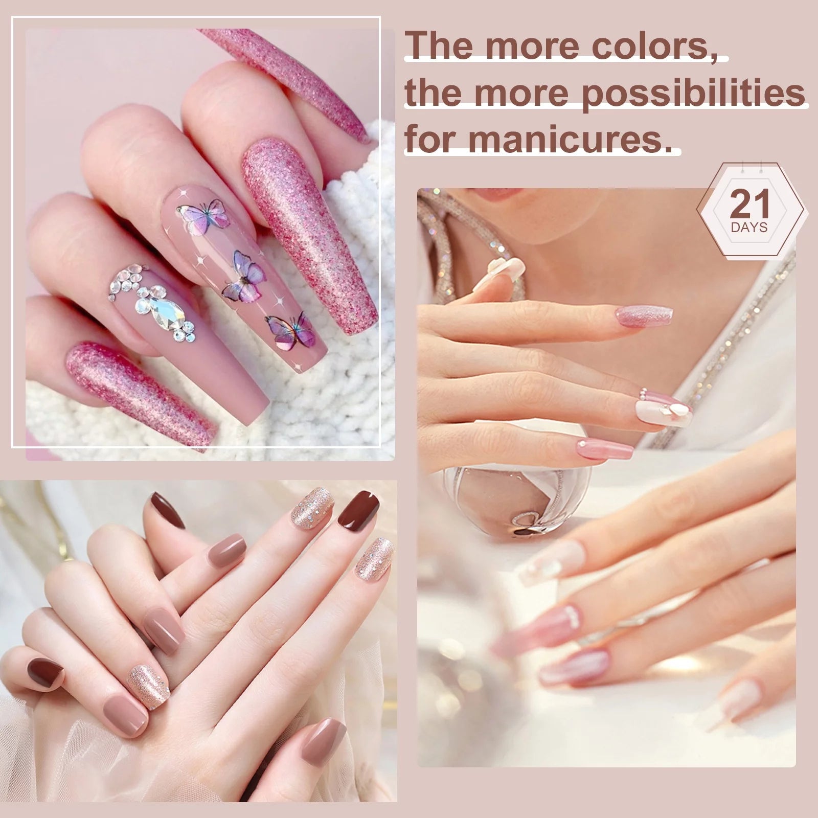 Gel Nail Polish Kit with Base and Top Coat T466