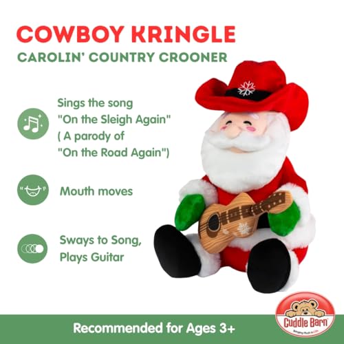 Animated Musical Singing Christmas Cowboy Plush Toy, 12 inches K495394