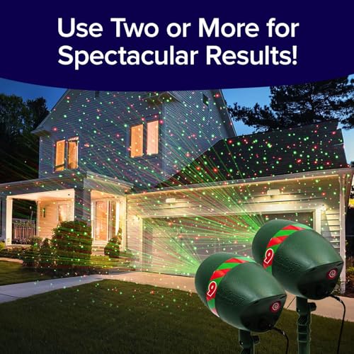 Outdoor Laser Light Show with Remote, 9 Patterns, 3 Colors L9858