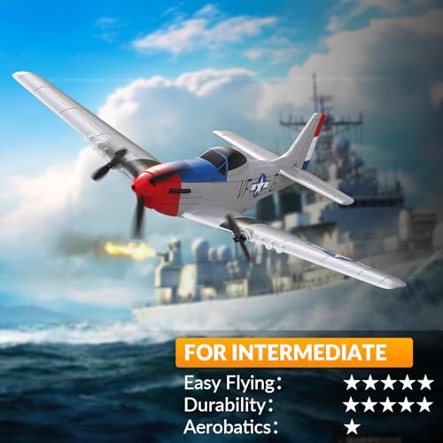 RC Plane 3 Channel Remote Control Airplane Fighter Toy, 2.4GHz 6-axis Gyro, Easy to Fly for Adults Kids Beginners B2466