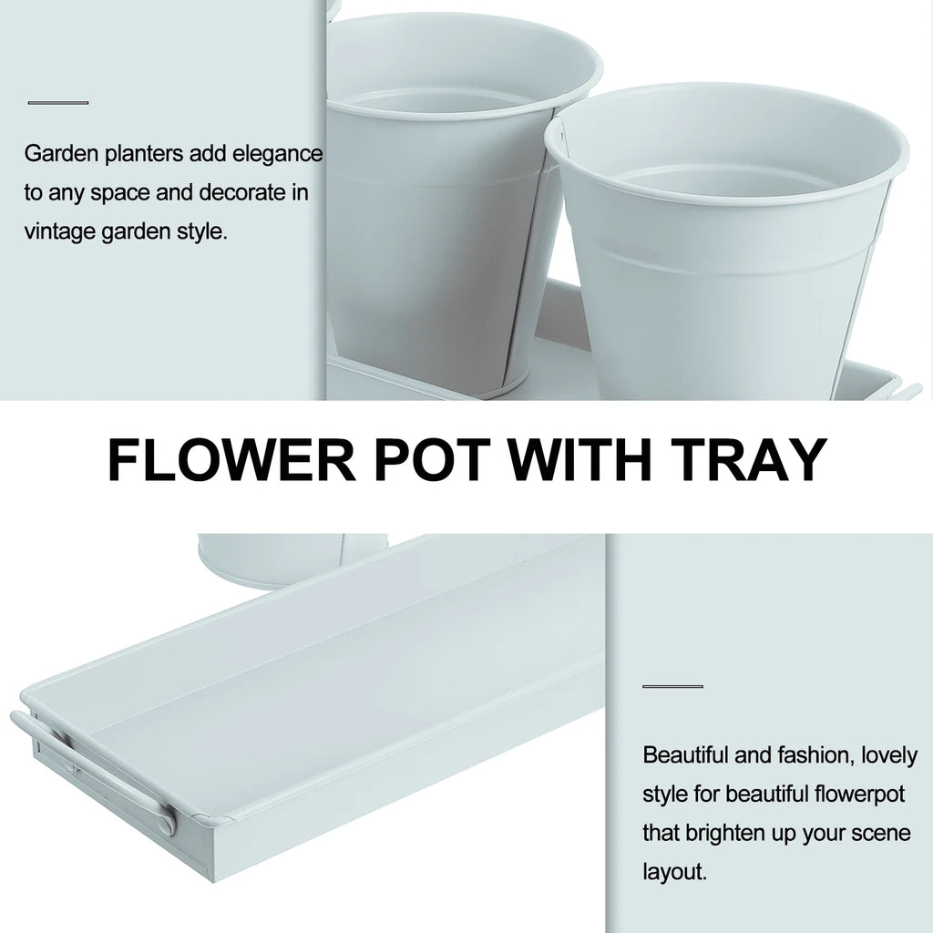 Garden Flower Pot with Tray, 6 Pack V65717