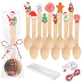 100 Set Christmas Wooden Spoons for Hot Cocoa, Chocolate, and Baking U148