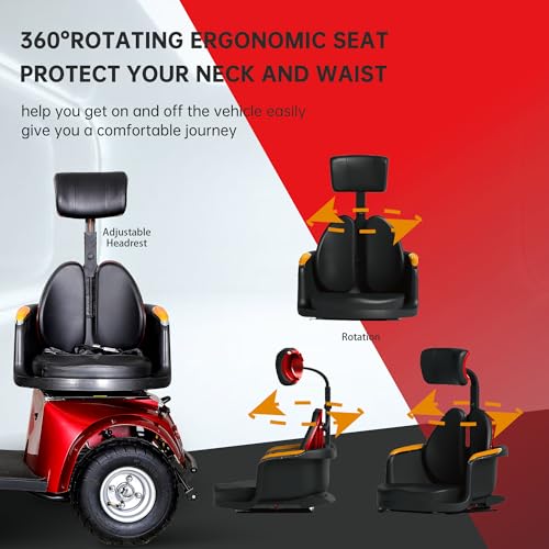 Heavy Duty 4 Wheel Mobility Scooter for Seniors & Adults, 500 lbs Capacity S153