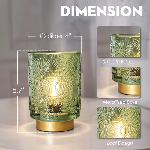 Battery Operated Glass Table Lamp with LED Bulb P205575