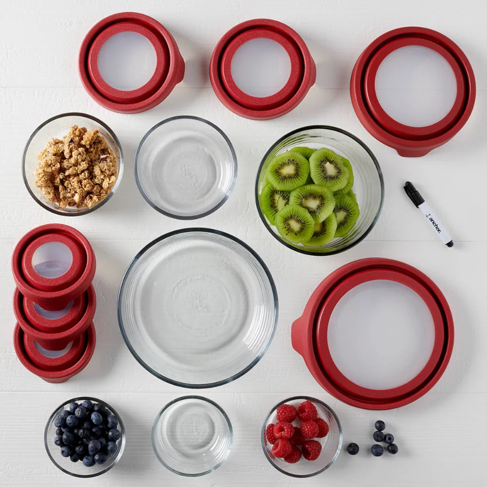 Clear Glass Food Storage Containers 15-Piece Set M1102
