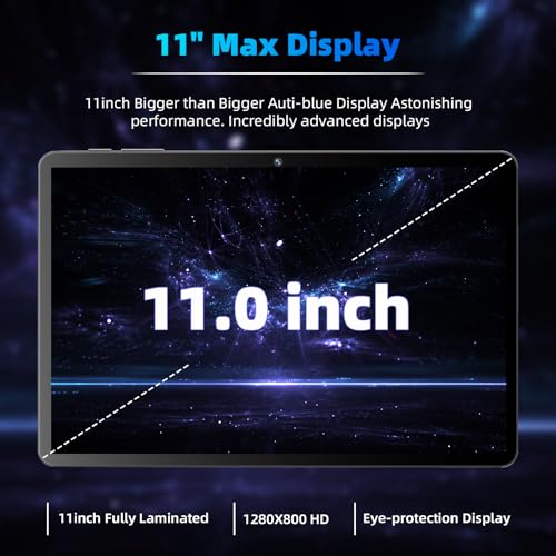Android 14 Tablet 11 inch, Octa-Core CPU, 12GB+128GB, 8000mAh Battery T877