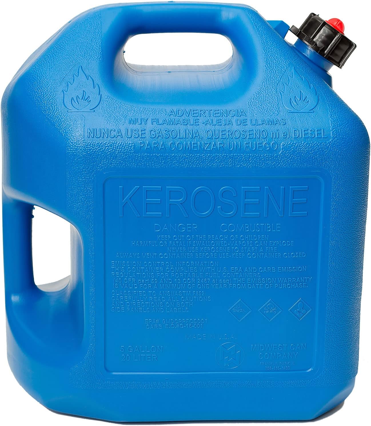 5-Gallon Kerosene Gas Can Container with Quick Spout, Blue (2 Pack) Q144